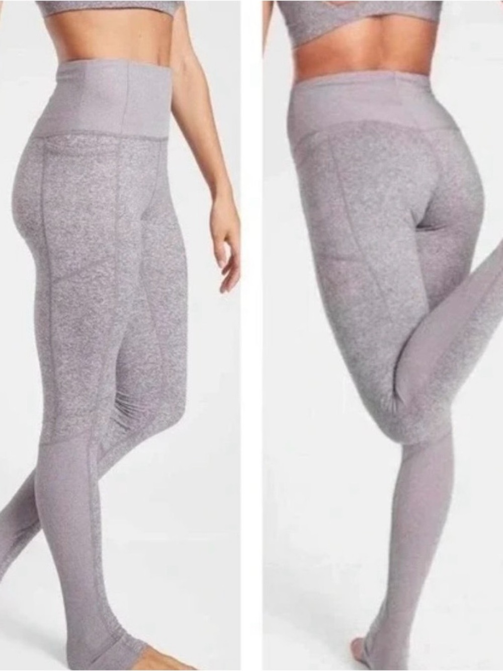 Athleta Women’s Exhale Heel Tight Leggings High Waist Light Lavender Gray